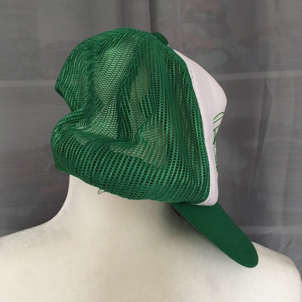 NEW! Vintage Trucker’s Cap 'Abe Lines Worcester MA' Adjustable Back Green White - Picture 3 of 8
